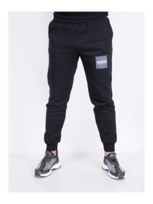 Брюки спортивные мужские черные на флисе