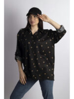 Рубашка женская черно-коричневая