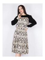 Платье черно-бежевое