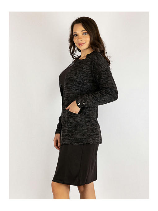 Кардиган женский батал темно-серый — изображение 5