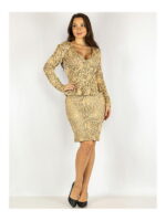 Платье бежево-золотое