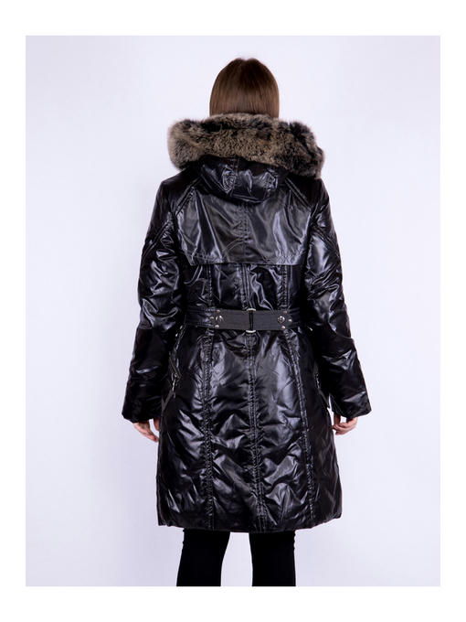 Женское пальто-пуховик черное — изображение 4