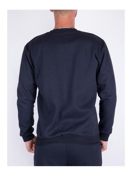 Свитшот мужской темно-синий на флисе — изображение 4