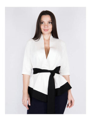 Жакет женский молочно-черный