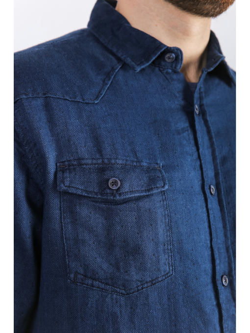 Рубашка мужская синяя — изображение 6