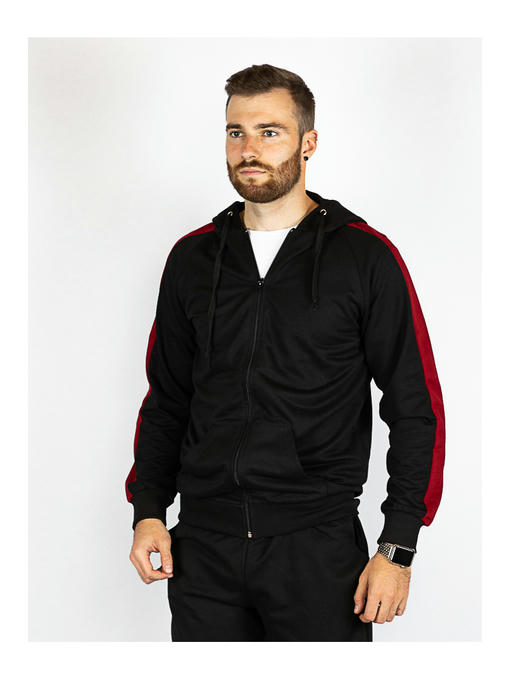 Костюм спортивный мужской черно-бордовый — изображение 2