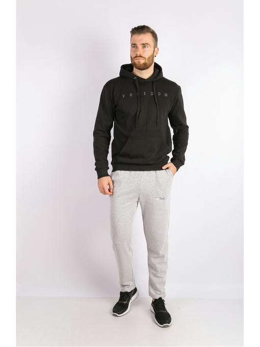 Брюки спортивные мужские светло-серые на тонком флисе — изображение 2