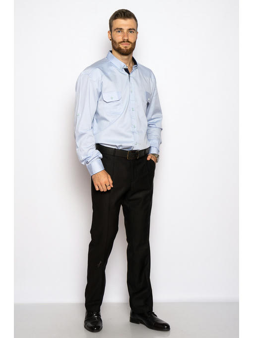 Рубашка однотонная с окантовкой — изображение 4