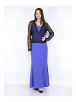 Платье батал сиренево-черное