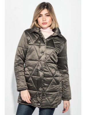 Куртка женская на кнопках и молнии, высокий ворот