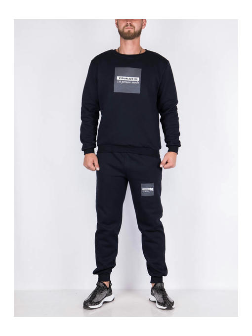 Костюм мужской темно-синий на флисе