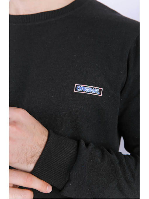 Свитшот мужской черный на тонком флисе — изображение 4