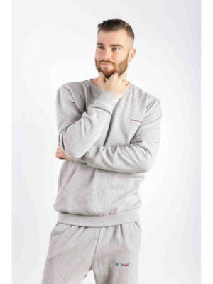 Свитшот светло-серый мужской на тонком флисе