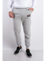 Брюки спортивные светло-серые мужские на флисе