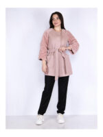 Полупальто женское цвет пудровый