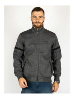 Кофта спортивная мужская серая на флисе