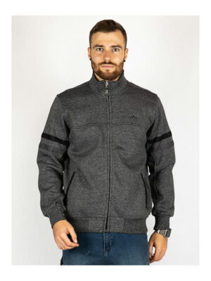 Кофта спортивная мужская серая на флисе