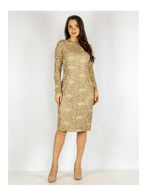 Платье бежево-золотое