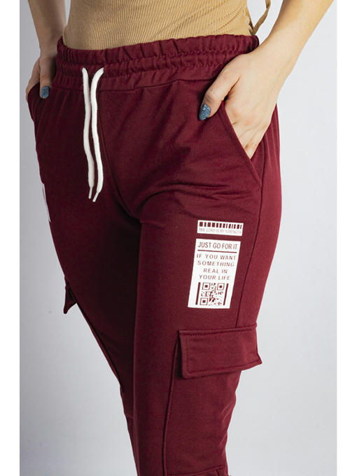 Брюки спортивные женские бордовые — изображение 4