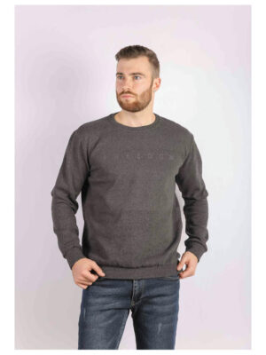 Свитшот мужской темно-серый на тонком флисе