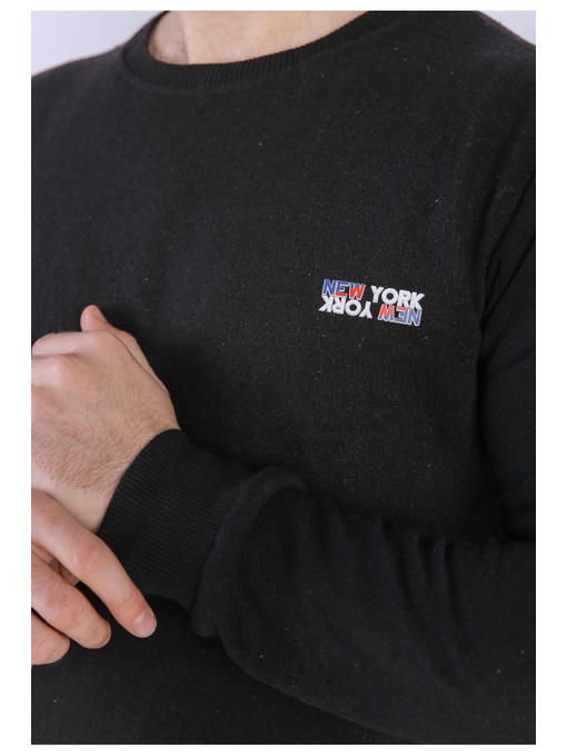 Свитшот мужской черный на тонком флисе — изображение 4