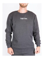 Свитшот мужской темно-серый на флисе