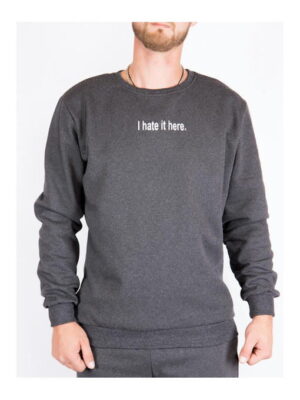 Свитшот мужской темно-серый на флисе