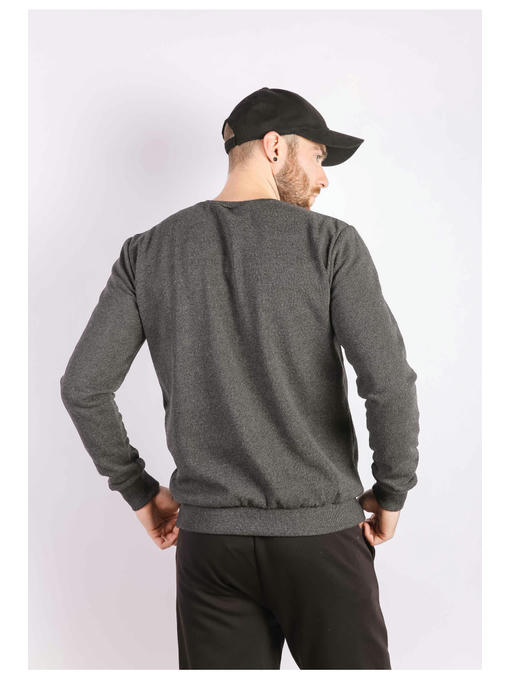 Свитшот мужской темно-серый на тонком флисе — изображение 3