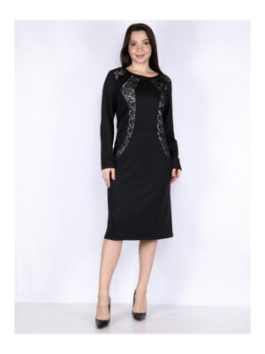 Платье батал черное