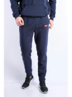Брюки спортивные мужские темно-синие на флисе