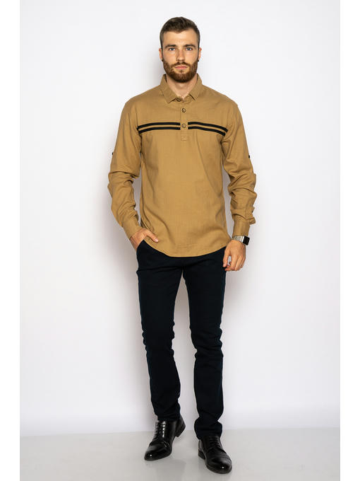 Рубашка с длинными рукавами в полоску — изображение 12