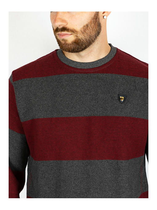 Свитер мужской серо-бордовый — изображение 5