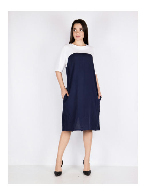 Платье батал сине-белое — изображение 2