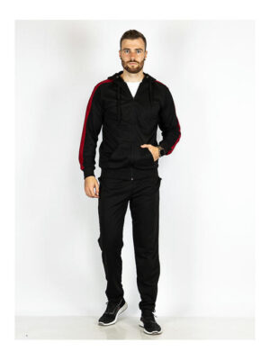 Костюм спортивный мужской черно-бордовый