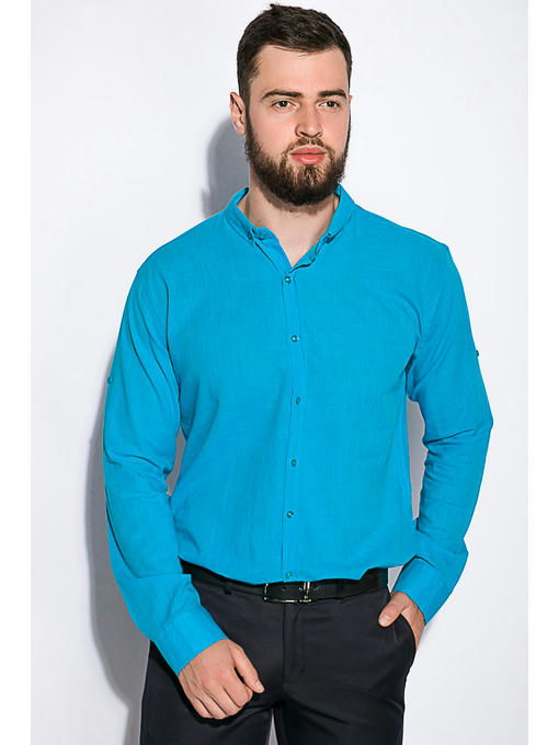 Деловая однотонная рубашкка — изображение 8