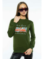 Свитшот женский с принтом на груди