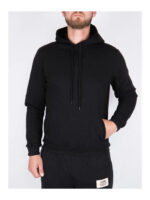 Худи мужское черное на флисе