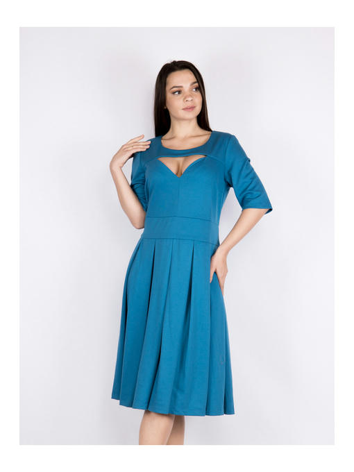 Платье батал синее — изображение 3