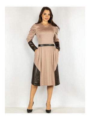 Платье пудрово-коричневое
