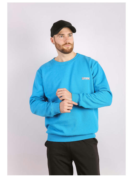 Свитшот мужской бирюзовый на тонком флисе