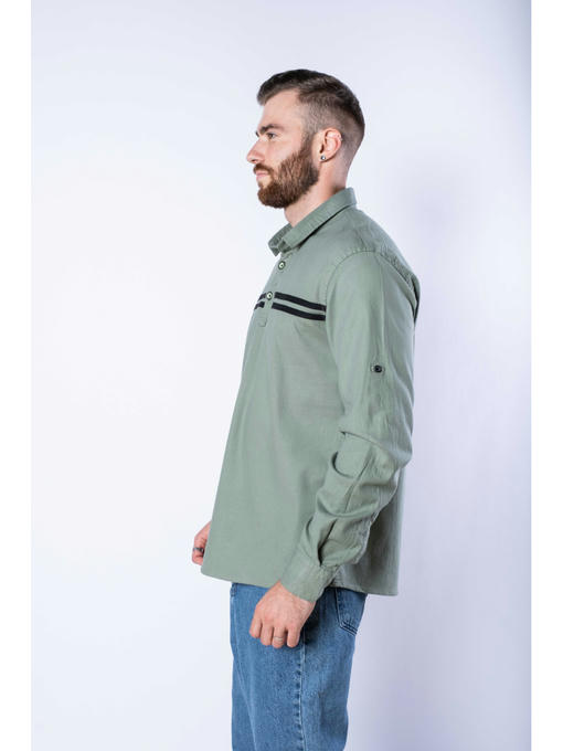 Рубашка с длинными рукавами в полоску — изображение 5