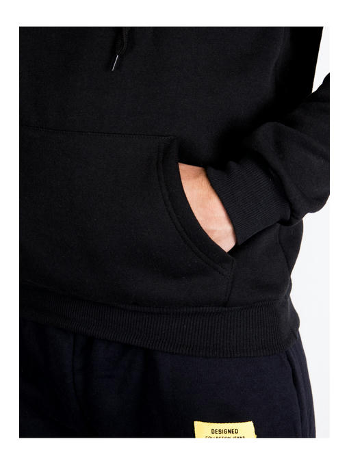 Худи мужское черное на флисе — изображение 4