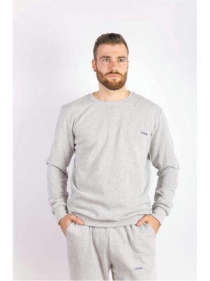 Свитшот мужской светло-серый на тонком флисе