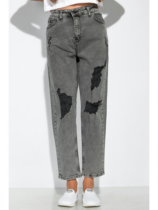 Джинсы рваные прямые