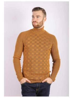 Горчичный мужской гольф