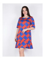 Платье красно-синее