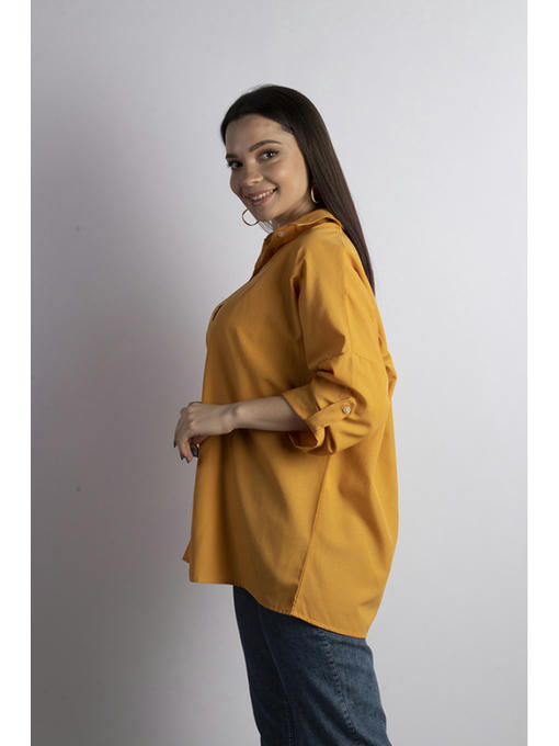 Рубашка женская горчичная — изображение 4
