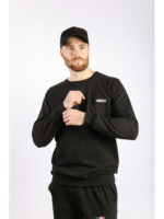 Свитшот черный мужской на тонком флисе