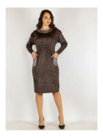 Платье батал цвет шоколадный