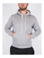 Худи мужское светло-серое на флисе